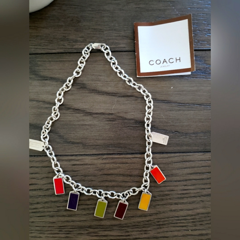 Coach Tag Necklace sterling silver